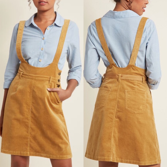 Modcloth Dresses & Skirts - ModCloth mustard yellow corduroy jumper dress